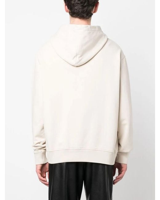 424 White Debossed-Logo Cotton Hoodie for men
