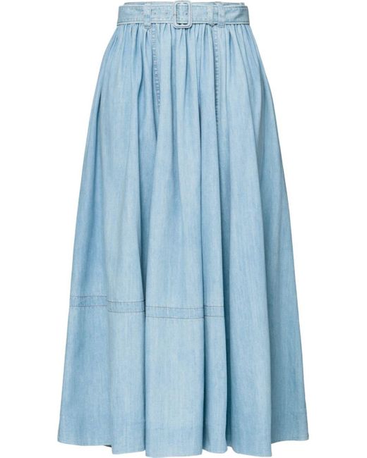 Prada Blue Long Denim Skirt