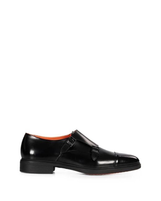 Santoni Black Bmw 5 Touring Double-Strap Monk Shoes for men
