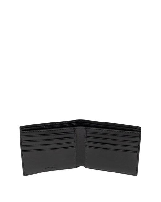 Balenciaga Black Logo-Print Paint-Splatter Wallet for men