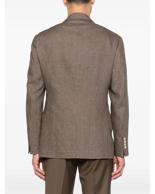 Brunello Cucinelli Blazer Mit Fallendem Revers in Brown für Herren