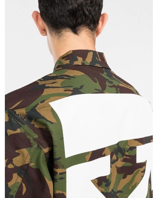 Off-White c/o Virgil Abloh Green Camou Patch Jacket for men