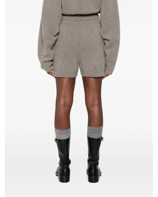 Rick Owens Gray Side-Slit Shorts