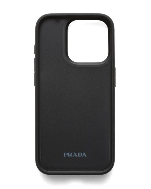 Prada Blue Triangle-Logo Iphone 15 Pro Case