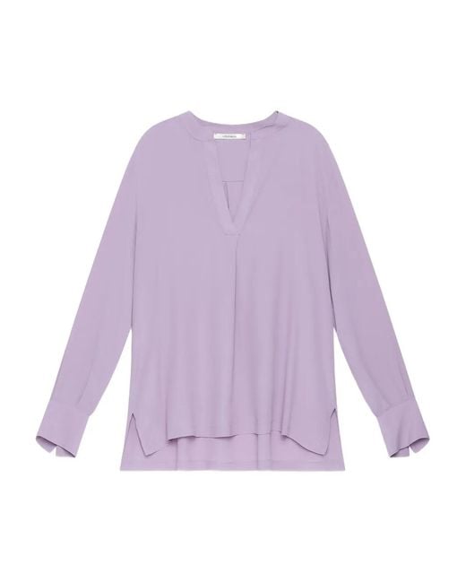 Maliparmi Purple V-Neck Long-Sleeve Top