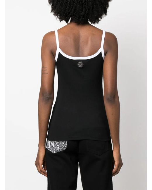 Philipp Plein Black Skull-Print Tank Top