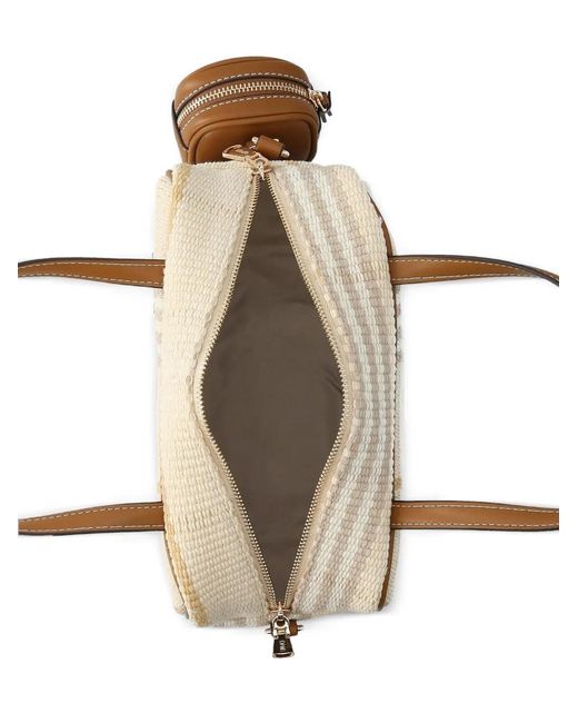 Liu Jo Natural Bowlingtasche Mit Logo-Patch