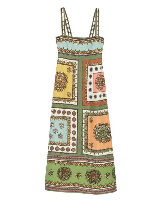 Robe Mi-Longue Contina À Encolure Carrée ALÉMAIS en coloris Green