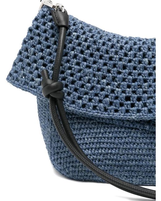 Loewe Blue Ola Crochet Medium Shoulder Bag