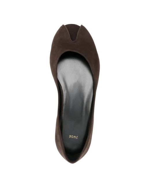 Jude Brown Open-Toe Ballet Flats