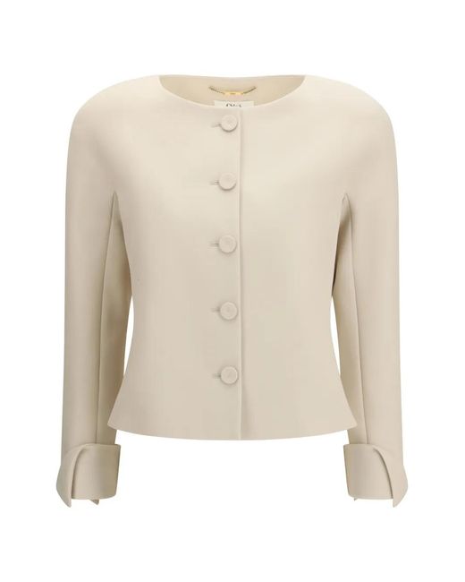 Chloé White Collarless Fitted Jacket