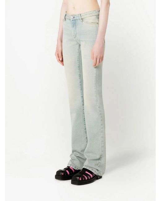 AMI Blue Low-Rise Bootcut Jeans