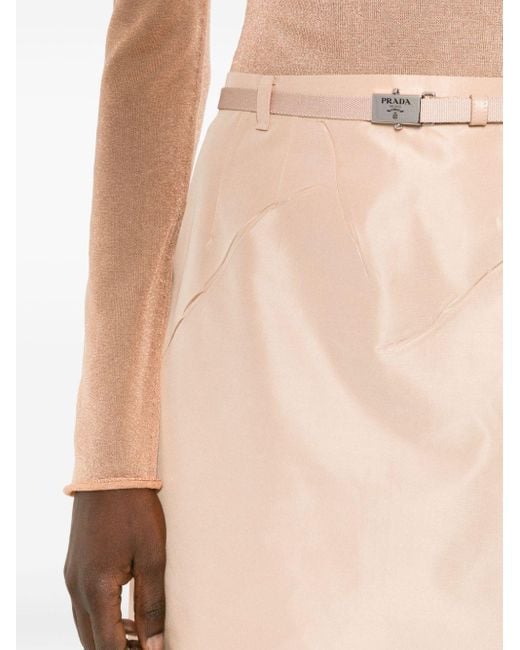 Falda con detalle de pinzas Prada de color Natural