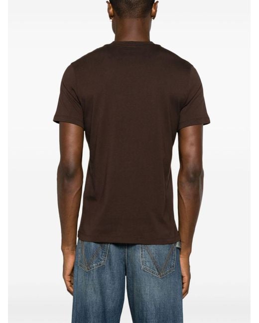 Sandro Brown Logo-embroidered Cotton T-shirt for men