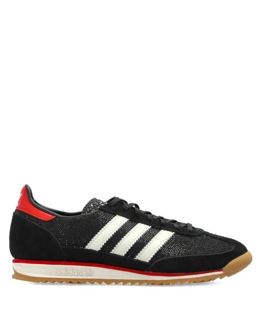 Adidas Black Sl 72 Og Striped Panel Sneakers