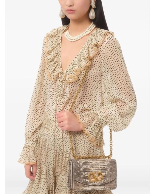 Valentino Garavani Natural Plusdepois-Print Georgette Shirt