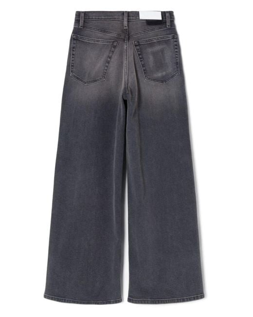 Re/done Blue Wide-leg Cotton Jeans