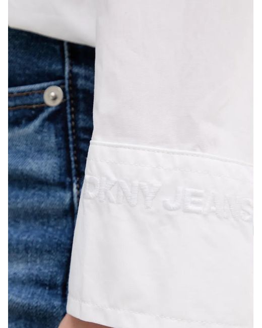 DKNY White Elasticated-Waist Buttoned Shirt