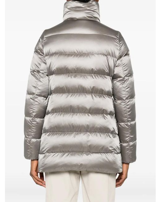 Moorer Gray Quilted High-Neck Jacket