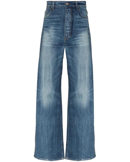 Amiri Blue Baggy Wide-Leg Jeans for men