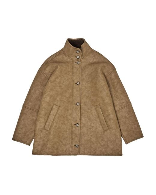 Bimba Y Lola Natural Buttoned Collar Coat
