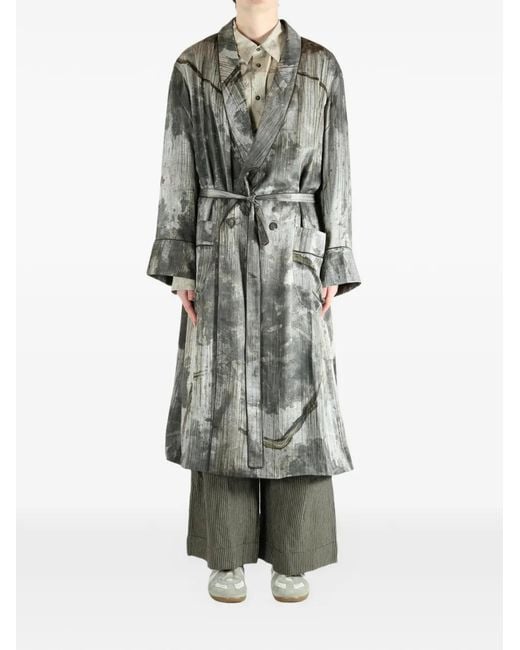 Ziggy Chen Gray Printed Kimono for men