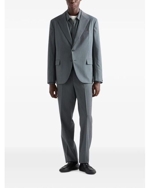Prada Gray Wool Pants for men