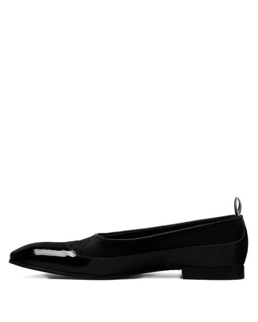 Thom Browne Black Soft Patent Calf Suede Opera Ballerina for men