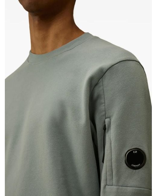 C P Company Green Cotton Crewneck Sweatshirt for men
