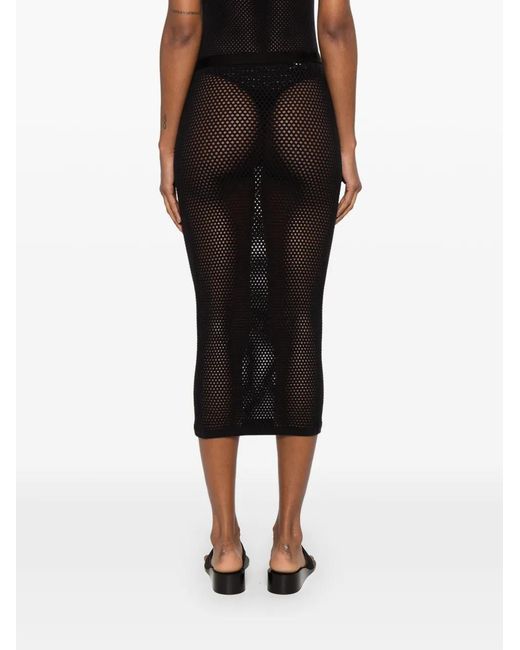 Wardrobe NYC Black X Rhw Mesh Midi Skirt