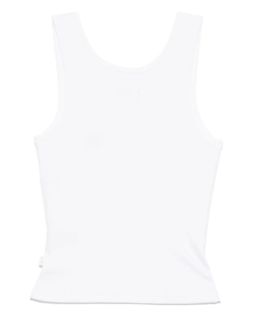 Izzue White Ribbed Tank Top