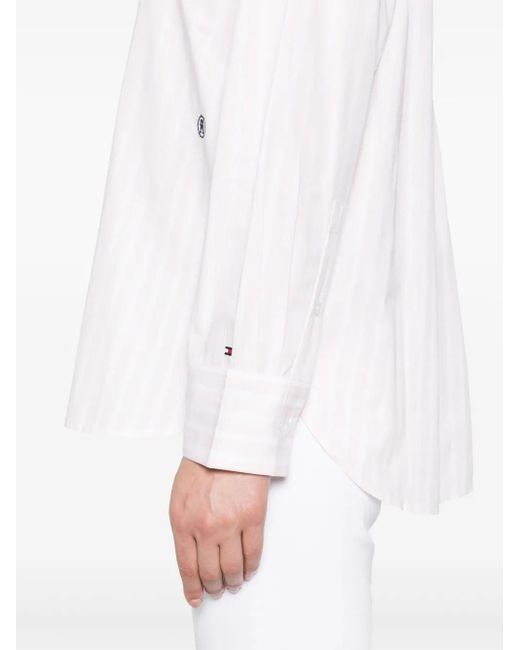Tommy Hilfiger White Striped Poplin Shirt