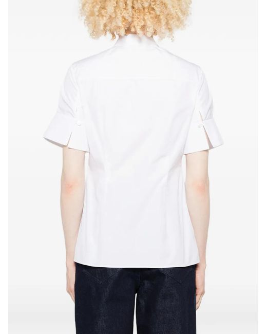 Erdem White Appliqué Short-Sleeve Shirt