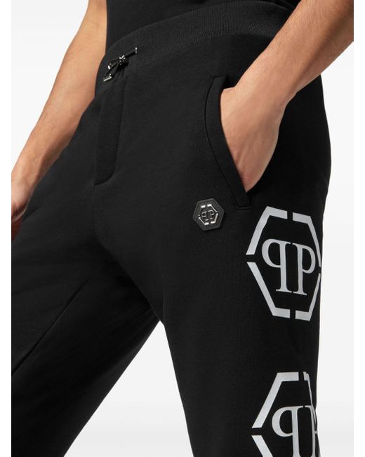 Pantaloni sportivi con stampa di Philipp Plein in Black da Uomo