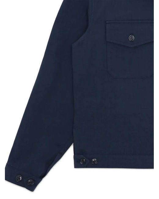 Fortela Blue Albert Zip-Up Shirt Jacket for men
