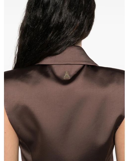 Patrizia Pepe Satin Waistcoat Brown