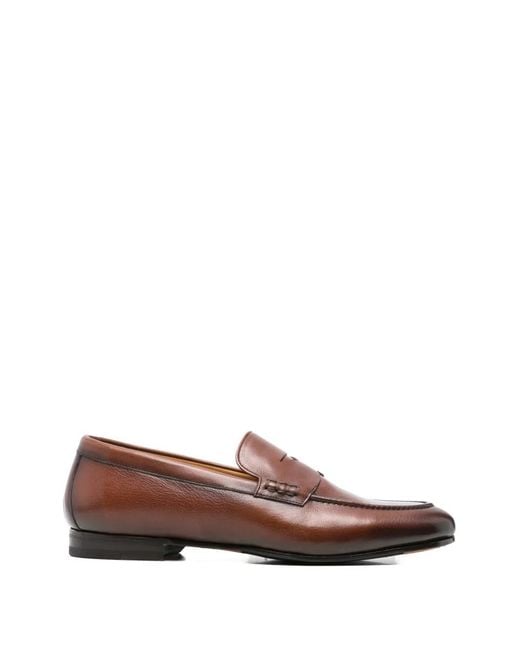 Calce Brown Penny Strap Loafers for men