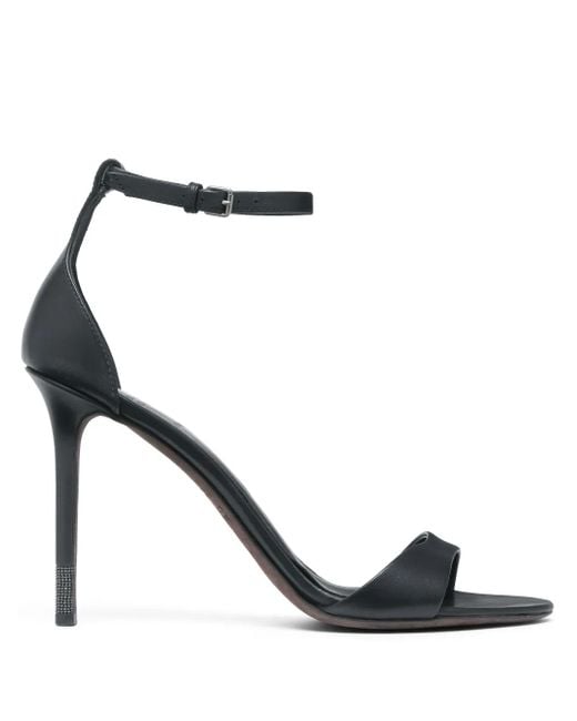 Brunello Cucinelli Black Nappa-Leather Heeled Sandals