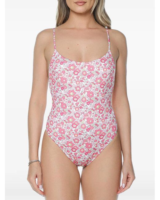 Mc2 Saint Barth Pink Cecille Floral-Print Swimsuit