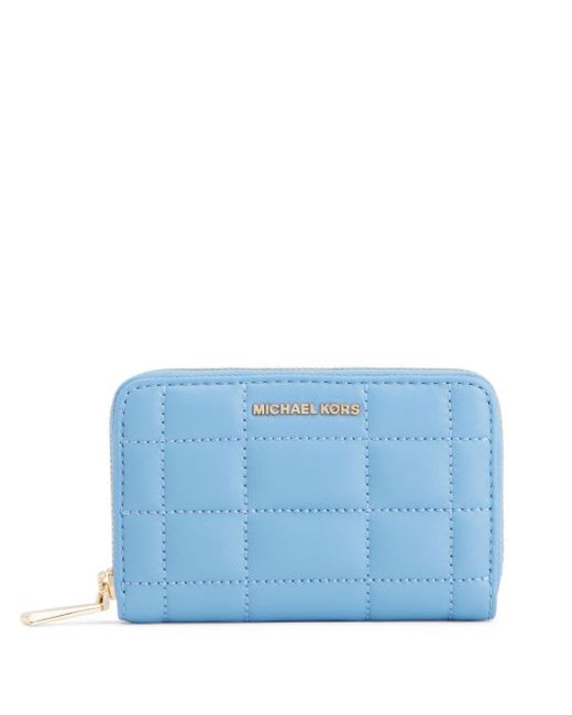 Michael Kors Blue Small Jet Set Quilted Wallet