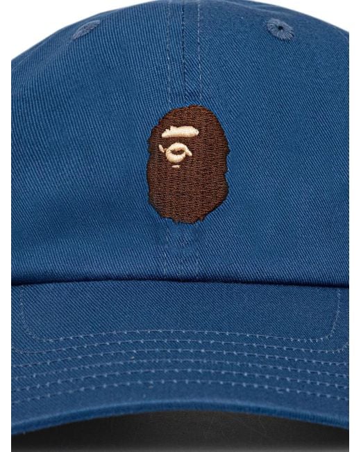 A Bathing Ape Baseballkappe mit Logo-Stickerei in Blue für Herren