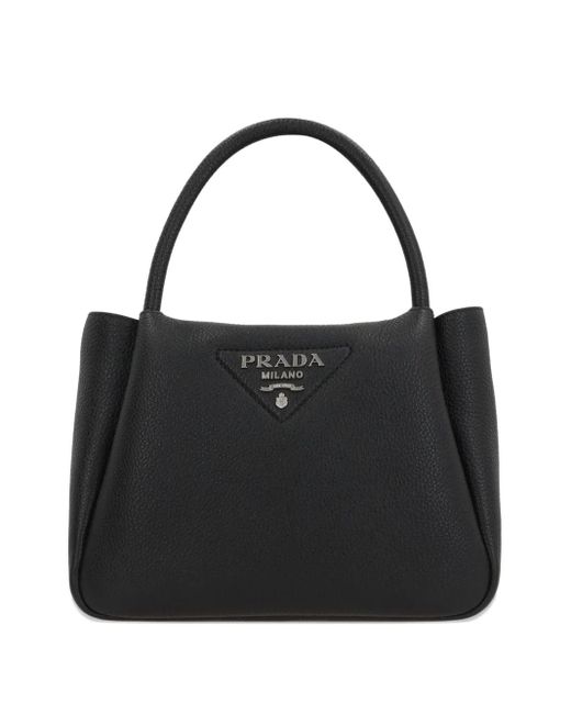 Prada Black Kleine Tote Bag Mit Logo-Schild