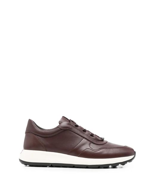 Tod's Brown Leather Panelled Sneakers for men