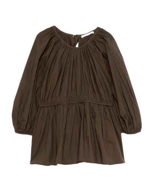 CECILIE BAHNSEN コットン ブラウス Brown