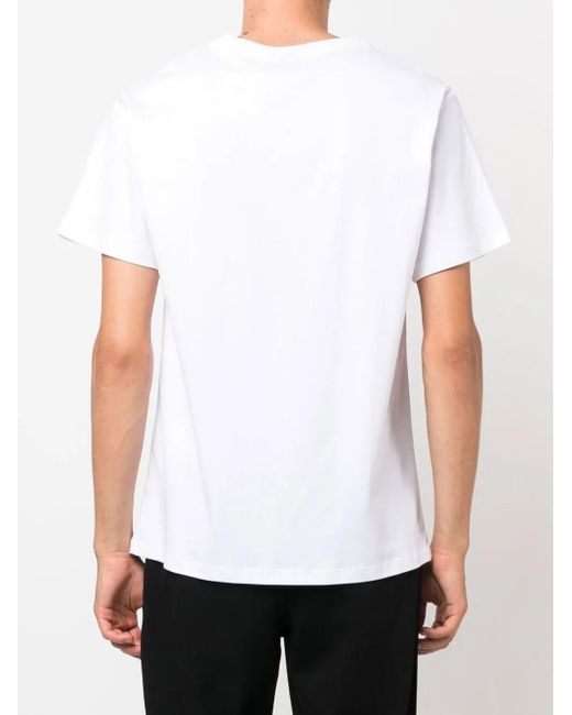Billionaire White Embroidered-Logo Detail T-Shirt for men