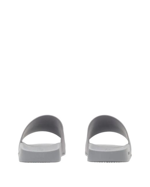 Burberry White Logo Slides for men