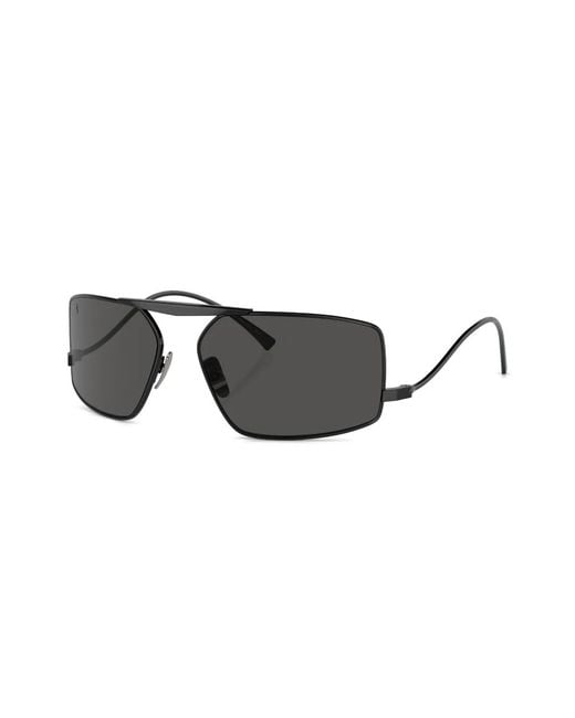 Ferrari Black Rectangle-Frame Sunglasses
