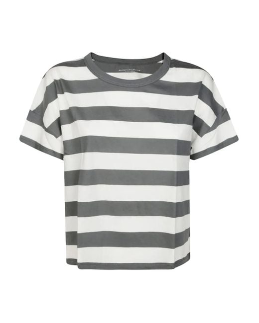 Majestic Filatures ストライプ Tシャツ Gray
