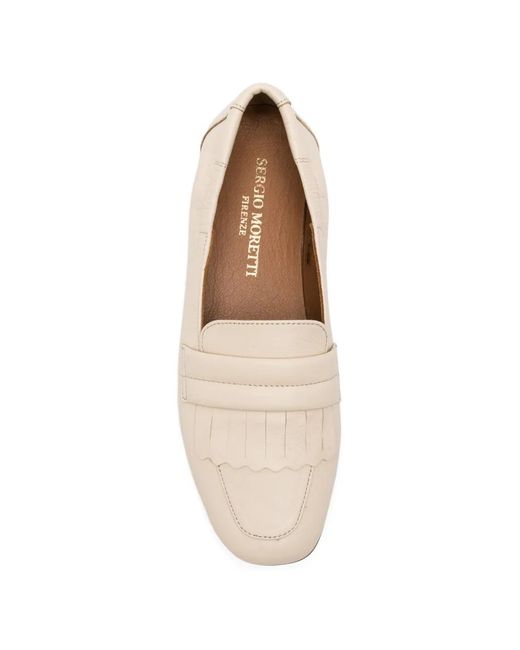 SERGIO MORETTI FIRENZE Natural Fringed Leather Loafers