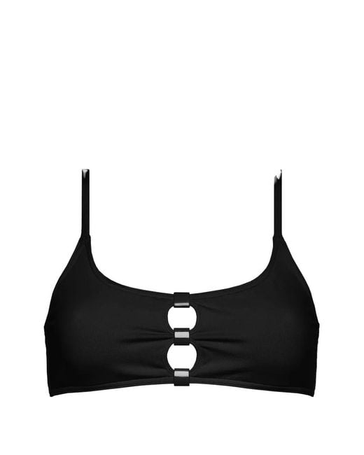 Eres Black Bloom Cut-Out Bikini Top